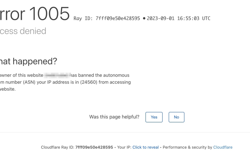 Error 1005 Cloudflare: ¿Por qué el acceso fue denegado a smallbiztrends.com?