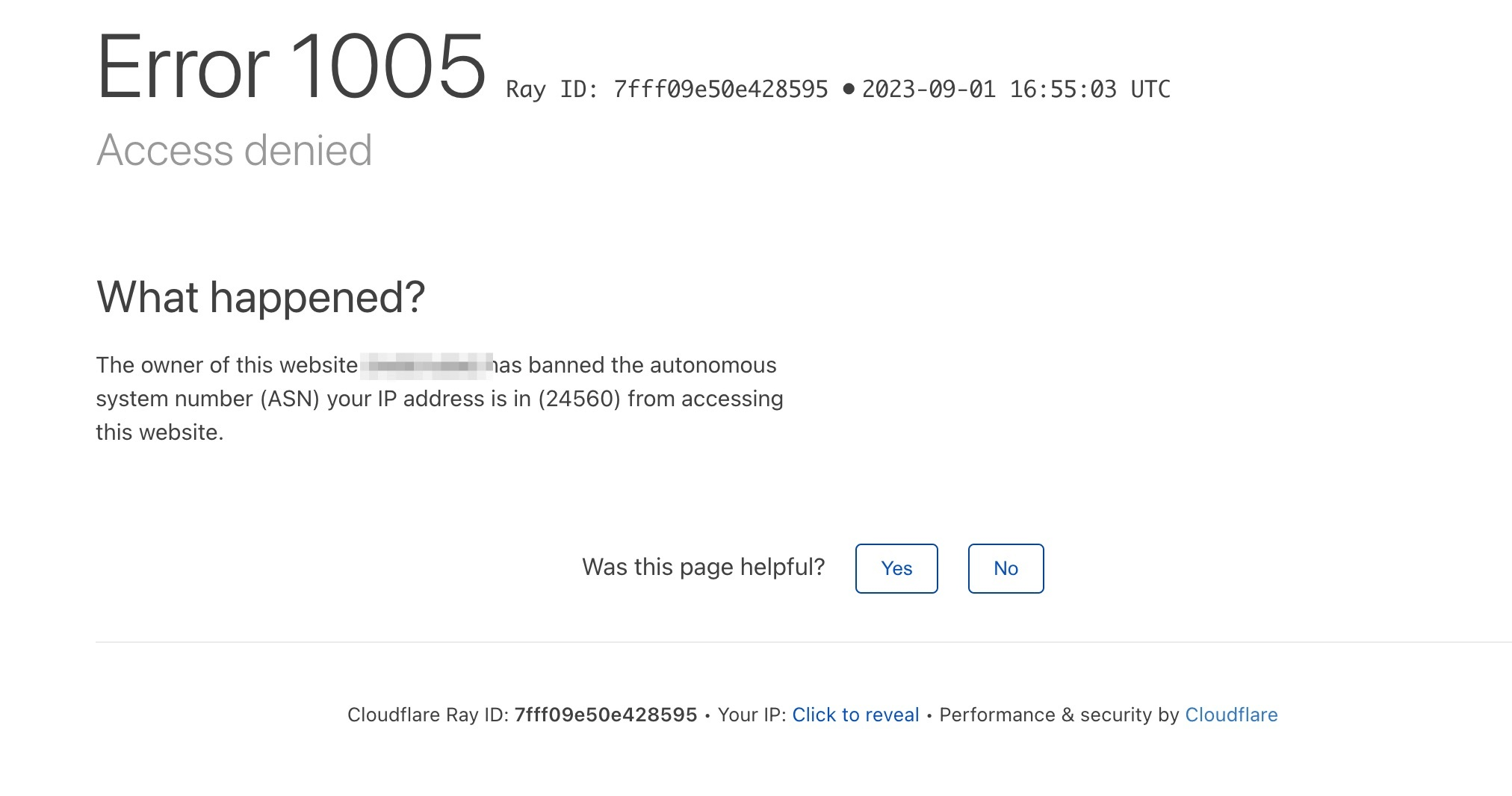 Error 1005 Cloudflare: Qué significa y cómo resolver el acceso denegado
