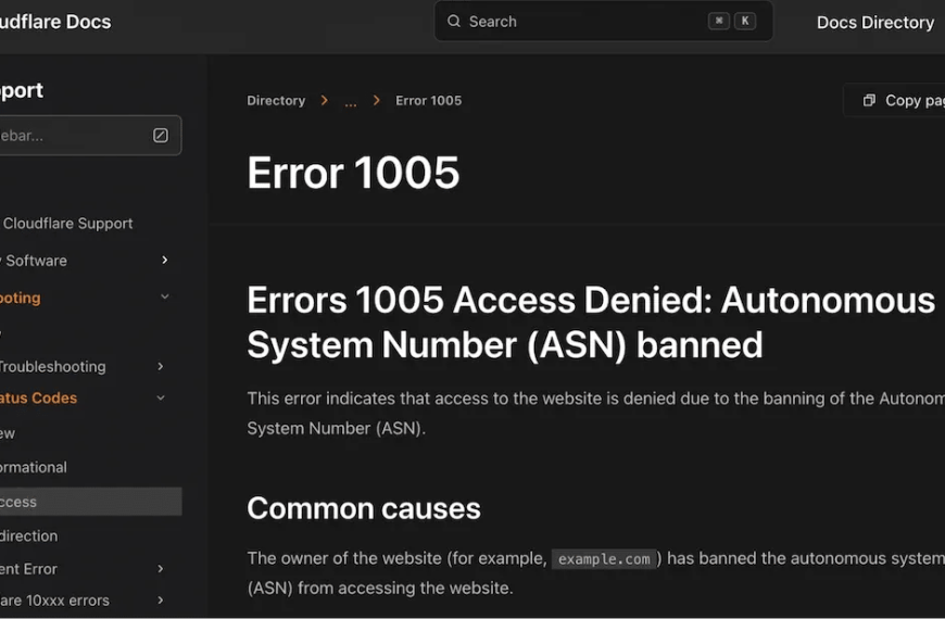 Error 1005 Cloudflare: Comprendiendo el Acceso Denegado y sus Soluciones