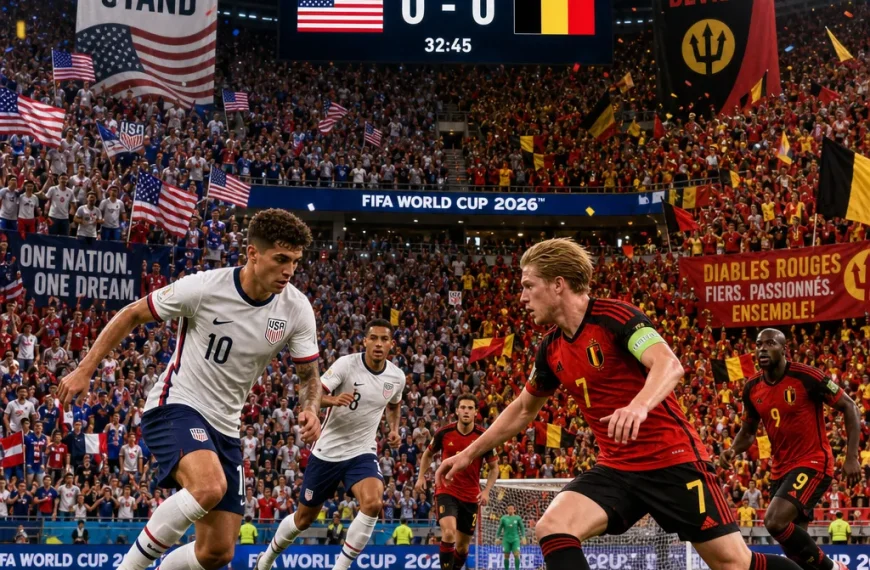 Estados Unidos vs Bélgica: Un partido decisivo por los cuartos del Mundial 2026