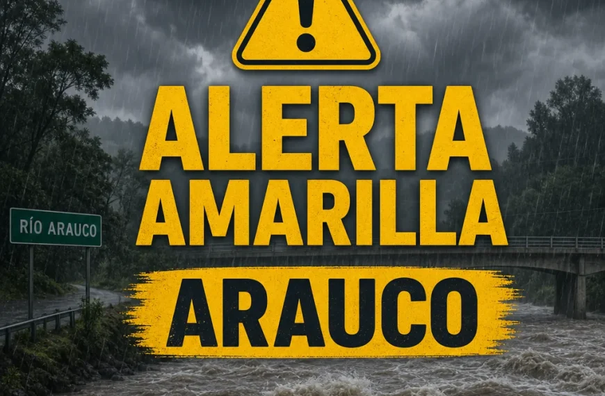 Alerta amarilla Arauco: Riesgos por la crecida del río Pichilo