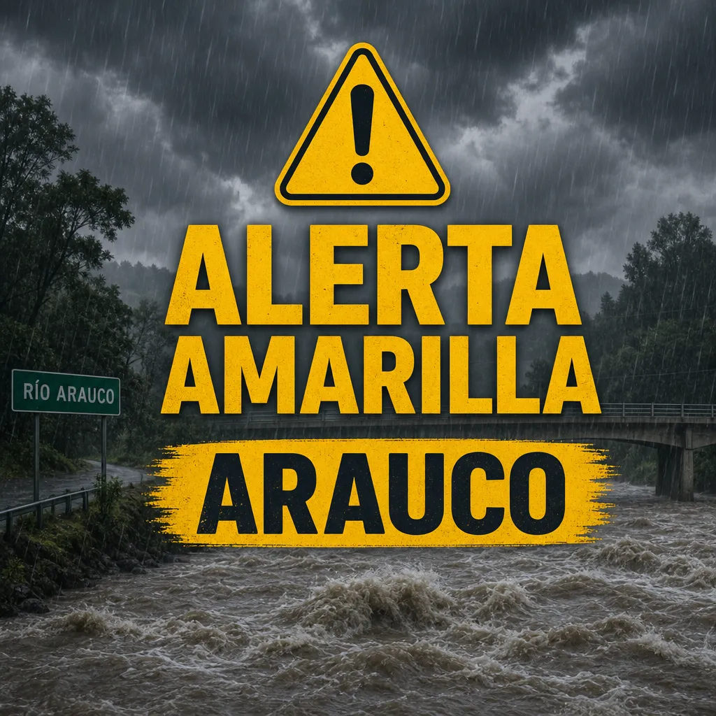 Alerta amarilla Arauco: Riesgos por la crecida del río Pichilo