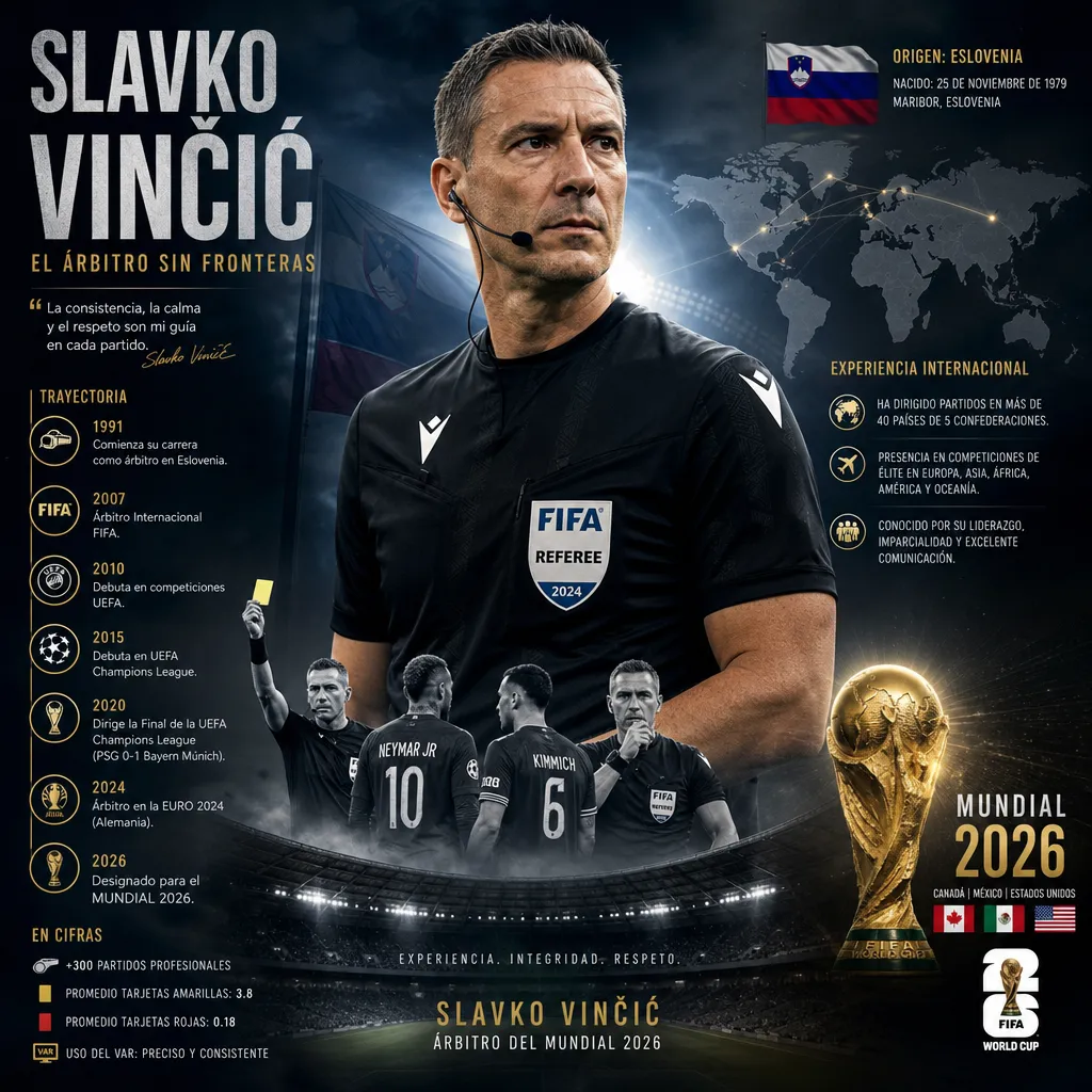 Slavko Vincic: ¿Quién es el árbitro de la final del Mundial 2026?