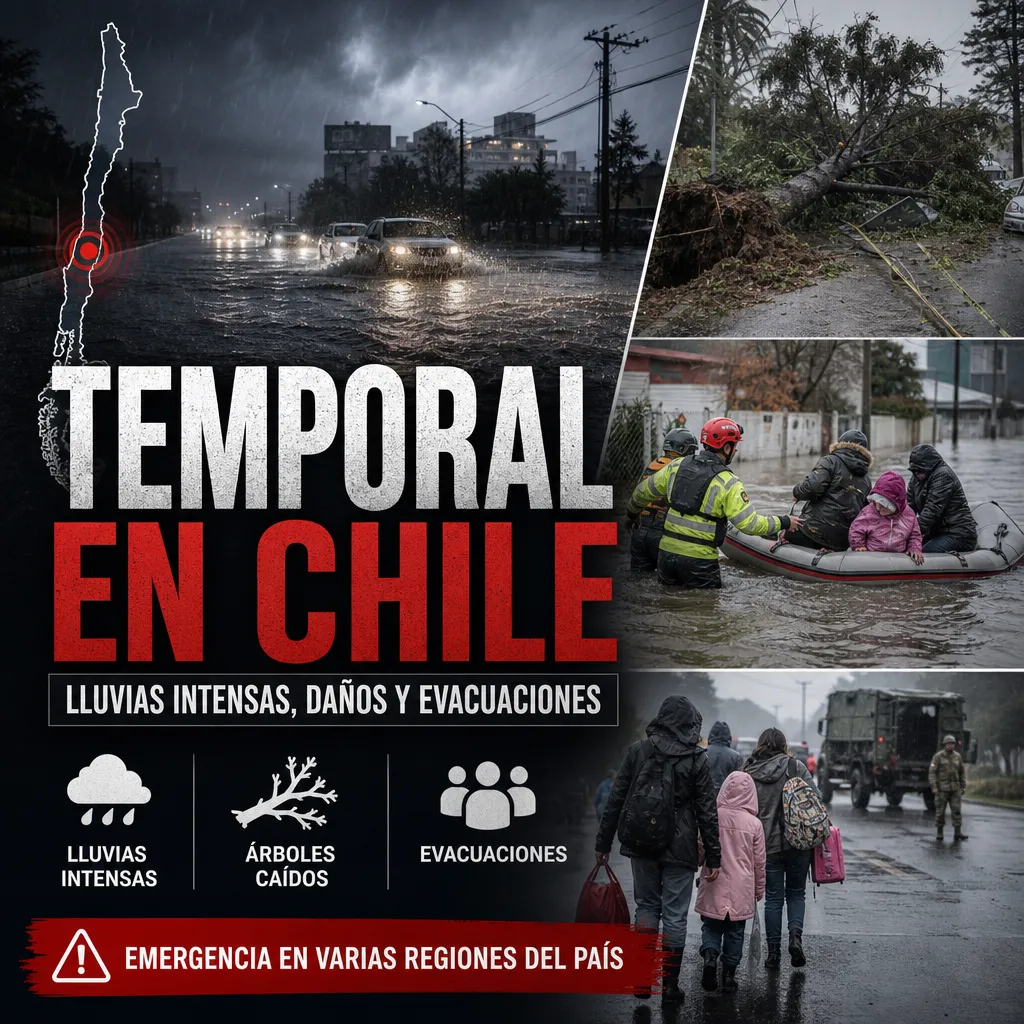 Temporal de lluvia en Chile: impactos y evacuaciones durante la tormenta