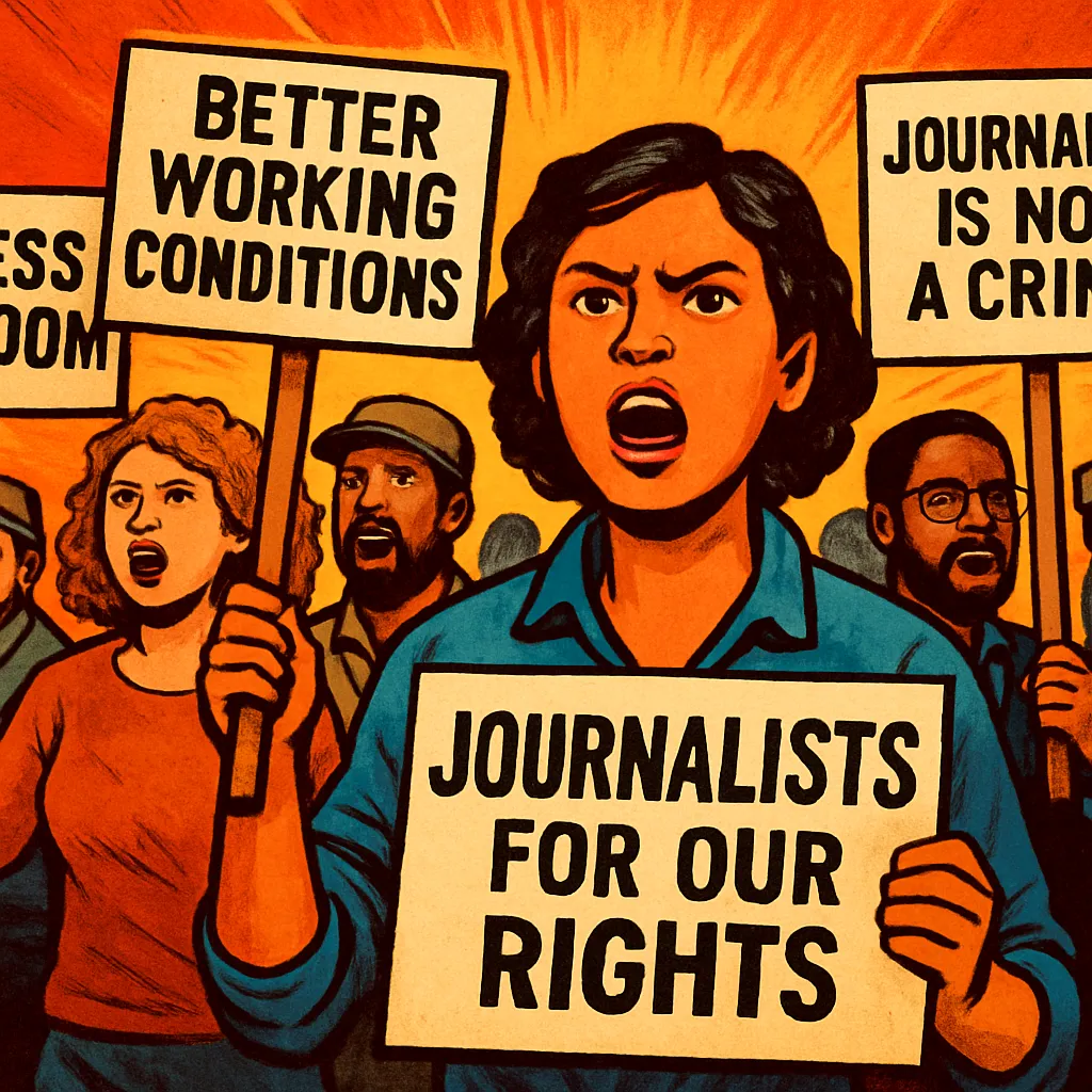 Huelga en El Mercurio: Periodistas marchan por sus derechos laborales