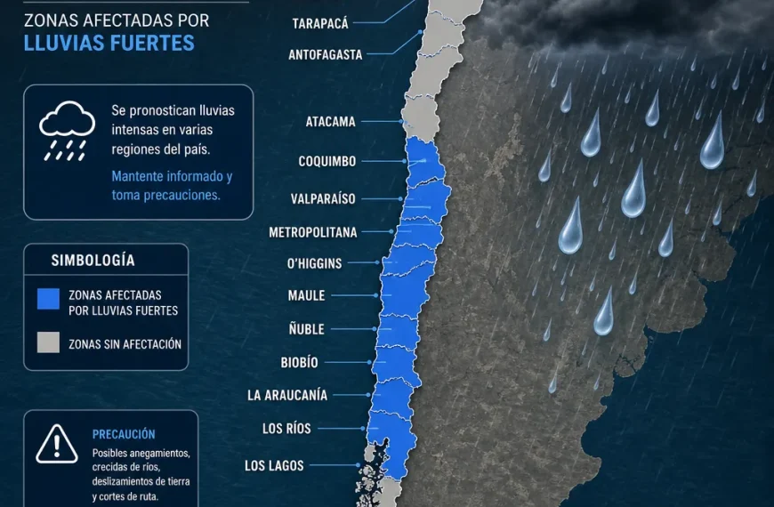 Lluvias fuertes en Chile: ¿Qué regiones se verán más afectadas la próxima semana?