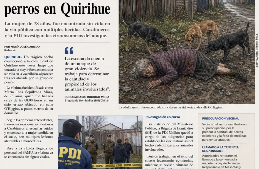 Ataque de perros en Quirihue: Trágica muerte de una adulta mayor