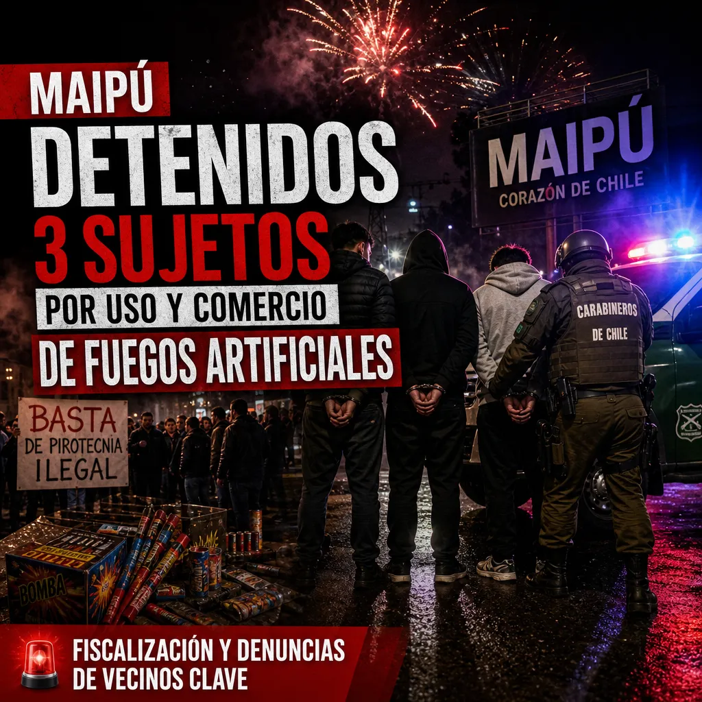 Detención de Sujetos en Maipú: Fuegos Artificiales y Conflictos