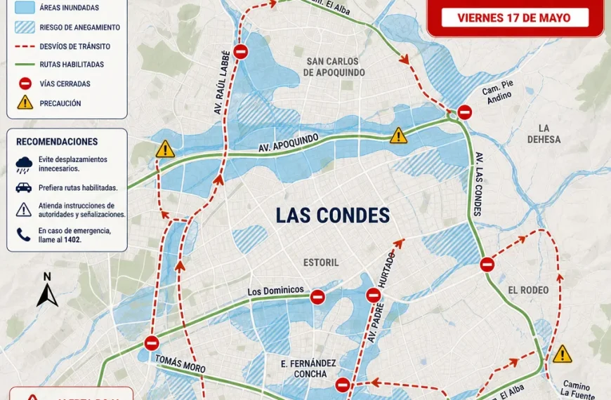 Desvíos de tránsito en Las Condes: ¿Qué está pasando ahora?