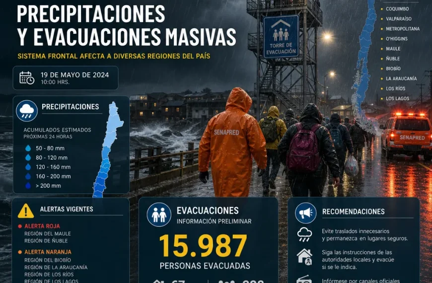 Senapred Advierte Sobre Emergencias por Tormentas y Lluvias
